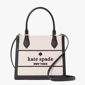 NWT Kate Spade Ellie Canvas Small Tote Black&White Ellie Canvas Small Tote KK098